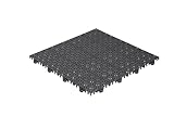 Stecksystem Kunststofffliesen Hestra Universa | Bodenfliesen Kunststoff | Bodenplatten | Klicksystem Fliesen | 11 Fliesen à 30 x 30 cm | dunkelgrau