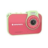 AgfaPhoto Realikids Cam Waterproof 2 – Kinderkamera, wasserdicht, 12 MP, HD-Video, Selfiemodus, Filter und Rahmen, integrierte Spiele, Lithium-Akku – Rot