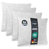 LILENO HOME 4er Set Kissenfüllung 40 x 40 cm - waschbares Innenkissen geeignet für Allergiker - Polyester Kisseninlet als Couchkissen, Sofa Kissen, Cocktailkissen und Kopfkissen