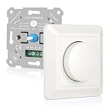 VIPMOON Dimmer Schalter 220-240V Dimmer für Led Lampen 5-200W Push-On/Off Rotary Phasenabschnittsdimmer für dimmbare LED Lampen, Glühlampe und Halogenlampe, Weiß