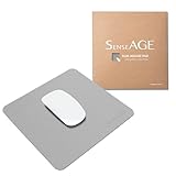 SenseAGE klein Mauspad 22x22cm | 0.2cm Ultradünnes Mousepad | Unterlage für Laser-/Kabel/Kabellos Maus | klein Mouse Mat ideal für Büro und Homeoffice | Slim Mausmatte (Hellgrau (mit Logo))