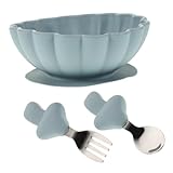 VICASKY Essensset Mit Saugbowl Weichem öffel Und Snackbecher Und Trinkbecher Für Kleinkinder Und Ideal Für Die Beikosteinführung Und Sicheres Essen