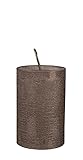 INNA-Glas Flachkopfkerze LAURENTINA, braun, 9 cm, Ø5,8 cm, 30h - Made in Germany - Votivkerze