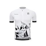 Santic Herren Radtrikot Fahrradtrikot Kurzarm Fahrradbekleidung T Shirt für Männer Weiß L