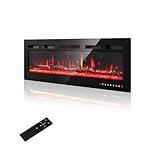 PURFINO 36'/92cm Elektrokamin Wandkamin - Einstellbare 12 Farben LED Flamme & Knistereffekt, 900W/1500W Elektro Kamin mit Heizung und 15-30°C Thermostat, Intuitiver Touchscreen & Fernbedienung