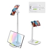 Wuhonghao Handyhalterung Tisch,Handy Halterung Schreibtisch Höhenverstellbar,Handyhalter Desk zum Filmen,Handyständer Table Verstellbare,Smartphone Ständer Faltbar,Phone Stand für Iphone,Android,(weiß