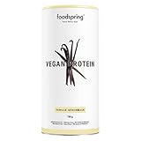 foodspring Vegan Protein Pulver, Vanille, 750g, Veganes Protein aus Erbsen, Kichererbsen, Hanf & Sonnenblumen, Pflanzenkraft zum Muskelaufbau