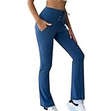 Generisch Yoga Damenhose Hohe Taille Kleiderhose Sporthose Bauchkontrolle Jogginghose Bootcut Jogginghose Hohe Taille Yogahose Weites Bein Straighthose Für Fitness Sport Jazzpants Yoga