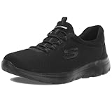 Skechers Damen Summits Sneaker, Black Mesh Trim, 41 EU