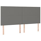 vidaXL 4X Kopfteil Polsterkopfteil Bettkopfteil für Bett Betthaupt Bettgestell Bettrahmen Bettzubehör Schlafzimmer Dunkelgrau 90x5x78/88cm Stoff