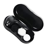 Yardwe Elektrische Schuhputzmaschine Schwarz mit Lederpflegebürste Tragbares Akku betriebenes Poliergerät für Schuhe Taschen Sofa und Autositze Reinigung und Glanzpflege Zufällige Farbe