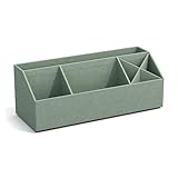 Bigso Box of Sweden ELISA Schreibtisch Organizer mit 4 Fächern – Ordnungssystem für Zettel, Büroklammern, Stifte usw. – Sortierkasten aus Faserplatte und Papier in Leinenoptik – mintgrün