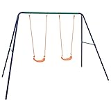 Xichuzi Schaukelset mit 2 Sitzen Stahl, Schaukelgestell, Schaukel Outdoor Mit Gestell, Doppelschaukel, Gartenschaukel, Draußen Schaukeln - 92318