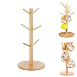 OUDQFCJ 1 PCS Brezelgestell Brezelständer Bambus, großer Brezelbaum, Tassenhalter, Wurstständer (H x D: 33 x 15,5 cm)