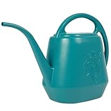 BEAHING Bewässerungsdose, 1 Gallonen Bewässerung Dose, Lange Ausgabegergung für Außenpflanzen Blütenmuster Innenwässerung Dose mit Griff für Gartenpflanzen, grün