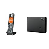 Gigaset Comfort 520HX & Box100 – Elegantes Schnurloses DECT-Telefon - top Audioqualität - Freisprechfunktion - Basis unterstützt bis zu 6 Mobilteile - für den analogen Telefonanschluss, Titan-schwarz