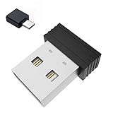 Aboiled USB-Maus-Jiggler Nicht Nachweisbarer Maus-Mover Automatischer Computer-Maus-Mover Jiggler mit USB-C-Adapter, Schwarz