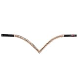 Start Woden Stirnriemen Pferd Glitzer, Stirnband Leder Diamond Pferdestirnband Pferdeschmuck geschwungen für Trense, Stirnriemen für Pferde Größe Warmblut, Vollblut und Pony (Full, Schwarz/LCT)