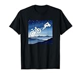 Xmas Mountainbike Rentier Weihnachten Stern Nacht Outdoor Guy T-Shirt