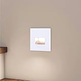 lambado® LED Treppenbeleuchtung Weiss 1,5W | 230V Unterputz Treppenlicht Treppenbeleuchtung Innen | Wandeinbauleuchte Beleuchtung für Treppen | Treppenstufenbeleuchtung Cut