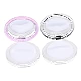 Mikinona 2 Stück Reise puderbox mit Spiegel und Quaste Kompakt Leicht Nachfüllbar Tragbarer Kosmetikbehälter für Losen Puder Langlebig Auslaufsicher für Unterwegs und Reisen