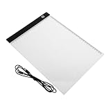 VILLCASE A4 LED Zeichentablett Mit Einstellbarer Helligkeit Leuchtkasten Zum Nachzeichnen Ideal Für Kalligrafie Skizzieren Und Animation Inklusive 15 USB Kabel Und Maßstab