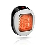 Leiser Heizlüfter 600W mit Fernbedienung, Wand- und Tischheizung mit Thermostatsystem 15–32°C, Timerfunktion, platzsparende Heizung für Zuhause (White)