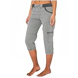 Bermudas Damen Sommer,Musselin Kurze Hose Damen Sommer Beach Hosen Sommerhose Leicht Stoffhose Kleid Stretch Gerades Bein Kordelzug Bluse Freizeithose Outdoorhose Wanderhose mit Mehrfach-Taschen