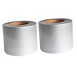 Amosfun 2 Stück Selbstklebendes Aluminium butyl dichtungsband Wasserdichtes Reparaturband für Rohre Dach Spalten und Risse Abdichtungs Reparaturklebeband Flexibel und Stark Haftend
