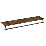 SONGMICS Wandgarderobe, Garderobe, Wandregal mit Kleiderstange, Gesamtbelastbarkeit 60 kg, 28 x 109 x 13,2 cm, für Schlafzimmer, Ankleidezimmer, vintagebraun-tintenschwarz HSR135B01