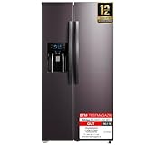 Midea KS-DDX 6.32 WT Side-by-Side Kühl-/Gefrierkombination/ 178,8 cm Höhe/ 254 kWh/Jahr/No Frost/Dual Inverter Compressor/mit 3in1 Wasser-/Eisspender und Wassertank, Dark Inox