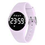 aswan watch Digitaluhr Kinder Mädchen mit Schrittzähler,Wecker,Stoppuhr, Licht,Datum-Sport Armbanduhr ohne App und Handy mit Silikonarmband