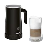 Krups elektrischer Milchaufschäumer, bis zu 150 ml Aufschäumkapazität, Bedienung auf Knopfdruck, einfache Reinigung dank Antihaftbeschichtung, automatische Abschaltung, Milchschäumer, Schwarz, XL1008