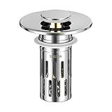 Abflussstopfen für Waschbecken, universell, 2,8 - 3,8 cm, Anti-Verstopfung, abnehmbarer Filterkorb für Badezimmer, Küche und Waschküche, einfache Installation (1 Stück)