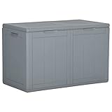 RONGQI Garten-Aufbewahrungsbox 180 L, Kissenbox Garten Wasserdicht, Box Für Gartenauflagen, Auflagenbox, Gartentruhe, Gartenkiste,Grau PP Rattan