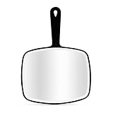 DVHOK Handspiegel, Tragbarer Handspiegel mit Loch zum Aufhängen im Griff, Schwarz 19 x 26 cm