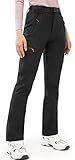 JOYSPELS Damen Skihose wasserdichte Softshellhose Winter Schneehose Damen Arbeitshose Warme Hose Thermohose Wanderhose Outdoorhose, Schwarz, M