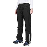 33,000ft Regenhose Damen Wasserdicht Atmungsaktive Fahrrad Überziehhose Leichte Wanderhose Winddicht Outdoor Bekleidung (Schwarz, 38)