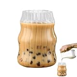GkgWuxf Biergläser, transparente Gläser, Kaffeetassen in Klarsichtform, tragbare Cocktailgläser, süße Espressotassen, hitzebeständige Glasgetränkebecher für Biersaft