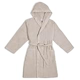 s.Oliver Bademantel unisex M - L - 100% Baumwolle, weich & anschmiegsam, praktische Kapuze & 2 Taschen, beige