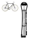 pologmase Tragbare Mini-Fahrradpumpe - Tragbare Luftpumpe für Bälle mit Ballnadel - Hochdruck-Fahrradpumpe mit eingebautem Manometer-Doppelventilkopf für Rennräder und Mountainbikes
