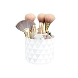 Nwvuop Make up Organizer 360° Drehbar Make Up Pinselhalter Kosmetikpinsel Aufbewahrung Kosmetik Organizer für Zimmer Decor Schminktisch, Schlafzimmer(Weiß)