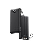 VRURC Powerbank 20000mAh mit Kabel USB C Power Bank Schnelles Aufladen 22.5W Tragbares Ladegerät Fast Charging mit LED Display Externer Handyakkus Kompatibel mit iPhone, Huawei, Samsung usw