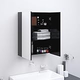 Juroupi Bad-Spiegelschrank 60x15x75 cm Badezimmerschrank Badezimmer Spiegelschrank Bad HäNgeschrank MDF Anthrazit