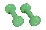 Schildkröt Vinyl Hanteln I ideal für Gymnastik-, Aerobic- und Fitness-Training I zwei gummierte Hanteln I 1,0kg in Grün