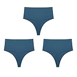 MKLQLS 3Er-Pack Nahtloser G-String für Damen Unsichtbare Höschen Unsichtbare Tangas Atmungsaktive Bikini-Slips Unterwäsche Mit Hoher Taille Hipster-Höschen T-Rücken Set 25 S