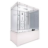 Kombination Badewanne Dusche K80-WS-TH-B-EC-SC-EA Duschtempel 180x100 cm