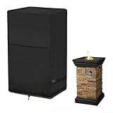 Wasserdichte und wetterfeste Feuerschalenabdeckung für 53,3 cm quadratische Outdoor-Feuersäule mit sicherem Abdeckungsdesign (600D)