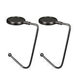 kwmobile 2X Tisch Handtaschenhalter Haken - Antirutsch Taschenhaken Halterung Handtaschen - Taschenaufhänger Halter in Schwarz matt