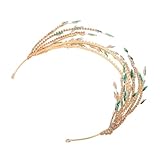 VALICLUD Zweireihiges Braut-Stirnband hochzeit haarreif Braut-Tiara Hochzeitsschmuck Strass Tiara Krone Brautjungfernzubehör prinzessin kopfbedeckungen Stirnbänder harten Strass Harz Green